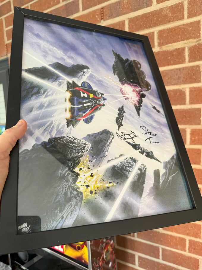 A3 Framed signed print - CRASH Issue 21 cover, Astro Clone, signed by Steve Turner and Andrew Braybrook