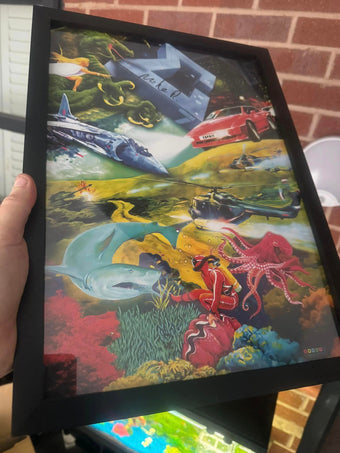 A3 Framed signed print - Games of Mike Richardson from Durell - signed Mike Richardson